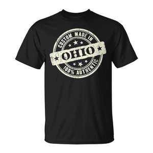 Camiseta Ohio Made In Ohio, diseño auténtico y personalizado del estado de Buckeye - Product Image 1