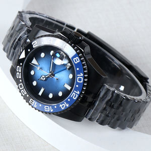 Montre automatique pour homme 40 mm avec mouvement NH34, logo personnalisé, verre saphir, étanche 10 bars, mécanique, noire - Product Image 4