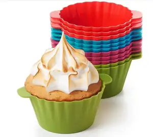 Bán buôn Silicone tái sử dụng Muffin cup cupcake Baking khuôn mẫu