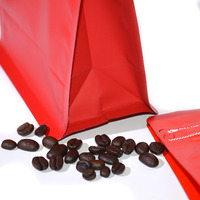Papel de aluminio resellable de grado alimenticio, 8 lados sellados, bolsa de café de pie, bolsas de café de fondo plano de 8 Oz con válvula y cremallera