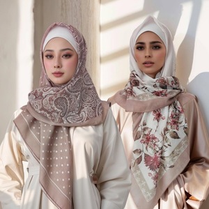 Hight Qualidade Cachecol das Mulheres Muçulmanas <span class=keywords><strong>Hijab</strong></span> Respirável Macio Fino Capa De Cabeça Longa Verão 80s Voile Printrd - Product Image 1