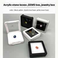 Boîte de rangement élégante pour bijoux en plastique avec fermeture à boucle, design carré simple et étui de présentation pour pierres précieuses et diamants