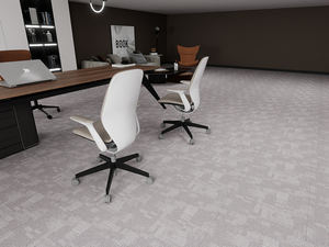 Alfombra Moderna de Color Gris Claro con Textura de Rayas Geométricas, Superficie de Grano Fino para Sala de Estar, Estudio y Oficina - Product Image 3