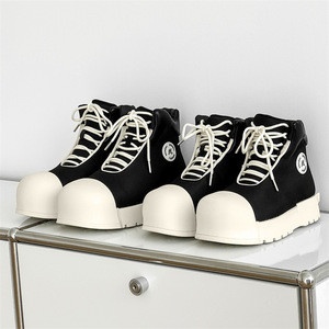Baskets montantes pour hommes, style streetwear, à plateforme épaisse, à bout large, à lacets, antidérapantes, à semelle épaisse, futuristes - Product Image 3