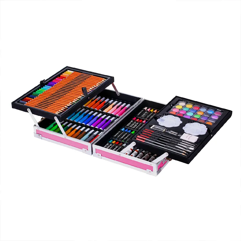 145 Buah Kotak Aluminium Galeri Profesional Lukisan Pensil Warna Hadiah Anak Set Seni Warna