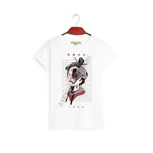 เสื้อยืดลำลองแฟชั่นฤดูร้อนของผู้หญิงสไตล์มินิมอลลิสต์คอกลมความยาวปกติขนาดพลัสไซส์พิมพ์ลายโลโก้100% - Product Image 1