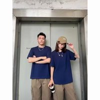 Kaos T-Shirt Unisex 230g Katun Murni Polos Lengan Pendek Longgar Bernapas Ukuran Besar Musim Panas