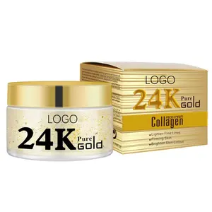 OEM Anti Aging Collagen 24k Gold Face Cream Lighten Fine Lines Firming Brighten Skin Care Cream