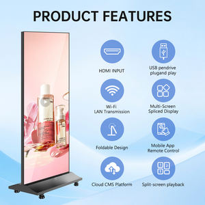 Dış Mekan İç Mekan LED Poster Ekranı Ultra İnce Taşınabilir Dijital Banner Led Panel Video İnce Reklam Posteri Taşınabilir Led Ekran - Product Image 5