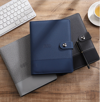 Ensemble Cadeau d'Affaires Portable Personnalisé avec Logo en Cuir Imprimé au Laser, Chargeur Sans Fil 8000 mAh, Batterie Externe, Carnet OEM B1 Promotionnel