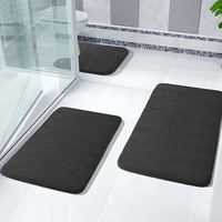 Ensemble de tapis de bain, 3 pièces, bleu, coquille d'œuf, ensembles de tapis de bain antidérapant, sol de toilette, pour hôtel et maison