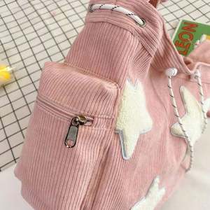 กระเป๋าสะพายไหล่ลายดาวน่ารักสำหรับผู้หญิง สไตล์ญี่ปุ่น แฟชั่นลำลอง กระเป๋าสะพายข้าง กระเป๋าโท้ทสำหรับนักศึกษา - Product Image 6