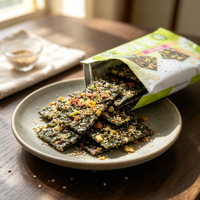 Keripik Rumput Laut Buah & Sayuran Renyah, Nori Panggang, Keripik Rumput Laut Instan untuk Grosir