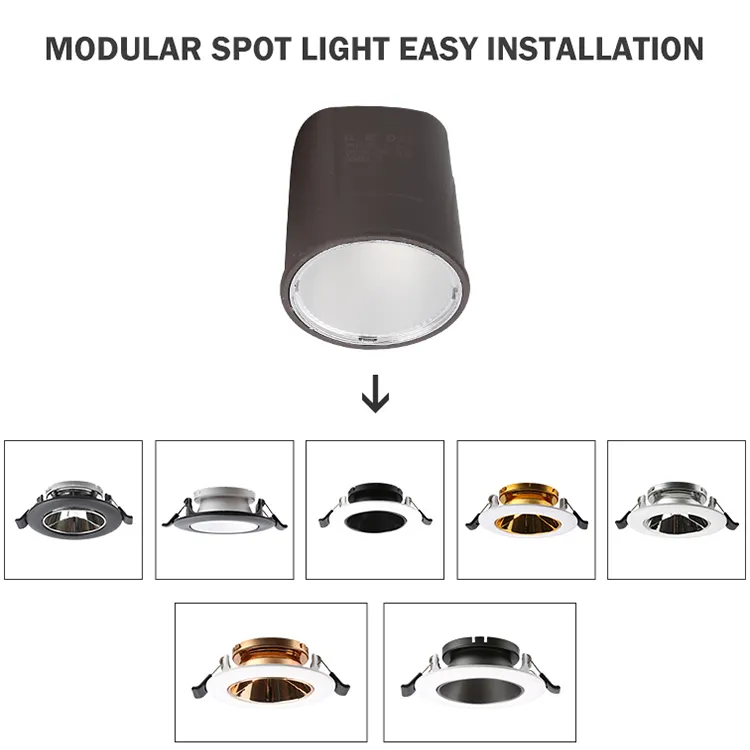 Lampu tersembunyi Led Trims Dimmable, dudukan lampu sorot bawah GU10 MR16 perlengkapan sumber cahaya