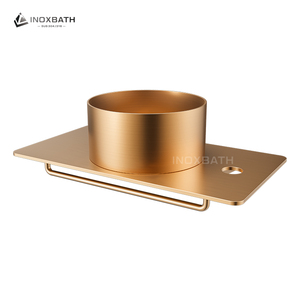 อ่างล้างหน้าสแตนเลสทรงสี่เหลี่ยมสำหรับห้องน้ำแบบแขวนผนังพร้อมรูติดตั้งก๊อกน้ำและราวแขวนผ้า ขนาด 450x240 มม. - Product Image 1