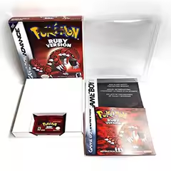 Boîte de vente au détail de cartouche de jeu avec finition holographique métallique vert feuille, rouge feu, rubis, émeraude pour GBA Advance - Product Image 4