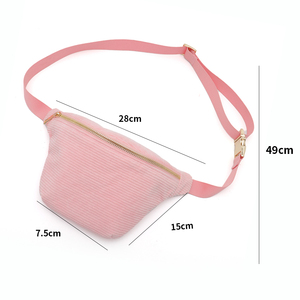 Riñonera de pana ligera personalizada, organizador de viaje portátil, riñonera con cremallera para mujeres y hombres, patrón de letras, bandolera para exteriores - Product Image 6