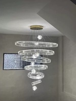 JYLIGHTING Lustre en cristal LED de luxe moderne haut de gamme Design américain pour hôtels et salons Lampes suspendues énormes