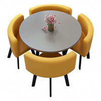 Ensemble table et chaises de salle à manger rondes modernes personnalisables, 4 places, extensible, écologique, pour la maison, l'hôtel et l'atelier