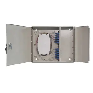 Indoor outdoor 12 port optical distribution frame double door wall mount fiber optic patch panel splice ODF cabinets