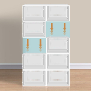 Best Price Transparent Plastic Shoe <strong>Boxes</strong> Storage Cabinet Organizer Foldable Collapsible <strong>Clear</strong> Display Shoe Box - Product Image 5
