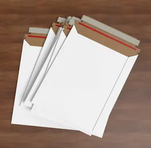 Custom Self Adhesive Rigid Cardboard Envelope Document Mailers Envelopes For Express Delivery
