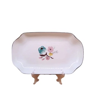 Puestos de plato de pescado de flores doradas de producción propia y Comercialización propia, suministro de supermercado, cena diaria de cerámica de 12 pulgadas <span class=keywords><strong>PL</strong></span> - Product Image 5