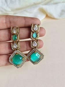 Indian Fancy Traditional Fashionable Kundan <b>Pearl</b> Choker <b>Necklace</b> Earrings <b>Set</b> with Women Wedding - Product Image 3