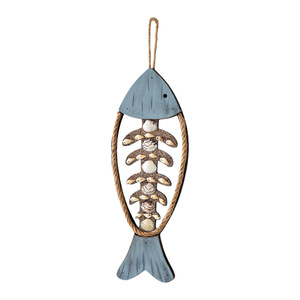 Termómetro de pared con diseño de pez mediterráneo, decoración de madera para sala de estar, decoración del hogar - Product Image 4