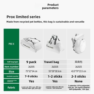 กระเป๋าเทนนิส Head haide Pro x wimbledon สีขาวสีเขียวรุ่นลิมิเต็ดอิดิชั่นดีโจควอริกกระเป๋าไม้ถือทำจากจีน - Product Image 2