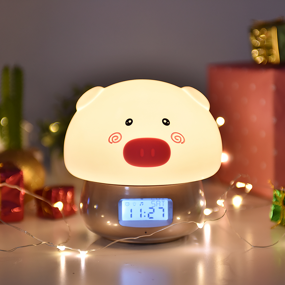 Мягкий Белый 7 Цветных Детей Будильник Ночной Свет Для Детей