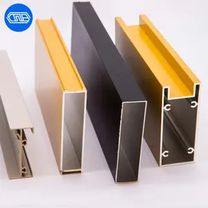 New Design Aluminum Extrusion Profile Powder Coated Wood Finish Square Profile Cabinet Cupboard Aluminum Profile