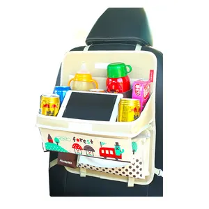 Multi Pockets Travel Accessories Carton Car Backseat Organiser with Foldable Tray Table
