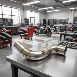 Nouveau Système d'échappement de <span class=keywords><strong>moto</strong></span> en acier inoxydable 51 mm, silencieux et adaptateur de tuyau d'échappement pour ZX6R, connecteur de liaison intermédiaire pour remplacement/réparation 1 - Product Image 1