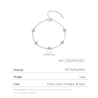 Bracelet en argent sterling 925 avec un délicat charme trèfle à quatre feuilles pour femmes, bijoux de mode quotidienne OL