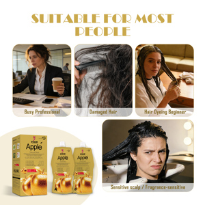 Crème colorante permanente pour cheveux adultes, type eau <span class=keywords><strong>claire</strong></span>, sans tache sur les serviettes, coloration rapide, formule nourrissante riche au ginseng - Product Image 6