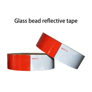 Cinta reflectante de alta visibilidad para vehículos, cinta reflectante de cuentas de vidrio para camiones, color rojo y blanco, DOT-C2 - Product Image 3