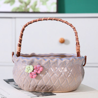 Panier suspendu en rotin créatif pour la maison, style simple et frais, pot combiné de jardin, planteur de fleurs succulentes personnalisé