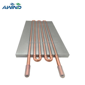 Bloc de refroidissement à eau en aluminium 240mm 250mm, plaque froide à tubes en <span class=keywords><strong>cuivre</strong></span> pour refroidissement liquide, radiateur à enroulement 45mm - Product Image 5