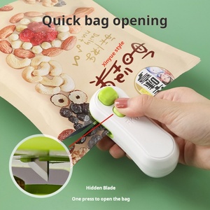 2-in-1 <b>Mini</b> USB Charging Handheld Vacuum <b>Bag</b> Sealer Portable Semi-Automatic Heat Sealing Machine Beverages Plastic <b>Bags</b> Cutter - Product Image 2