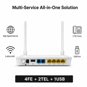 โมเด็มออปติคอลความถี่เดียวมือสอง พร้อมพอร์ต 4fe+2Tel+USB XPON 2.4G HG8346M WiFi ONU Router FTTR - Product Image 1