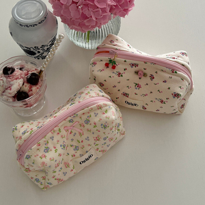 Nouveauté : <span class=keywords><strong>Trousse</strong></span> de <span class=keywords><strong>maquillage</strong></span> en velours côtelé à imprimé floral, petite, avec fermeture éclair, tendance - Product Image 5