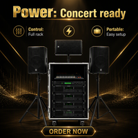 Système de sonorisation portable, équipement audio professionnel, table de mixage, amplificateur, ensemble de haut-parleurs pour concert en direct, événement, performance sur scène