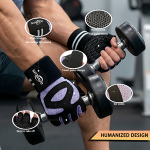 <span class=keywords><strong>Guantes</strong></span> de Entrenamiento <span class=keywords><strong>para</strong></span> Mujer con Soporte <span class=keywords><strong>para</strong></span> Muñeca, <span class=keywords><strong>Guantes</strong></span> Transpirables con Palma de Panal <span class=keywords><strong>para</strong></span> Levantamiento de Pesas, <span class=keywords><strong>Guantes</strong></span> de Gimnasio de Microfibra - Product Image 4