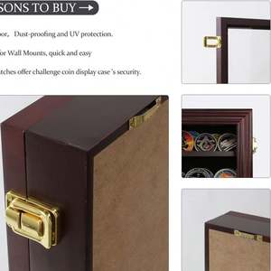 Factory Wholesale Black Challenge Coin <b>Display</b> Wood Wall Mount Cabinet Collection Challenge Coin <b>Display</b> <b>Case</b> - Product Image 5