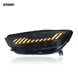 Ensemble de phares Jushun Audi A6 C7 style RS avec lentilles LED, feux de jour et clignotants séquentiels 2012-2015 - Product Image 1