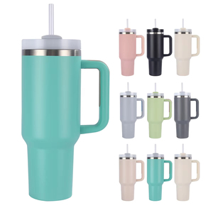 40 Oz <b>Double</b> <b>Wall</b> Stainless Steel Vacuum Insulated Tumbler with Handle Lid Straw Leak-Proof & BPA Free - Product Image 1