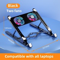 Support d'ordinateur portable réglable ergonomique pliable en alliage d'aluminium avec rotation à 360° et ventilateur de refroidissement