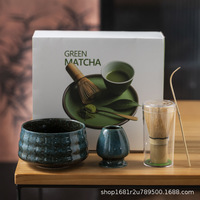 Ensemble fouet à matcha en céramique avec bec verseur et bol à thé, style japonais, coffret cadeau de Dehua, modèle 2407