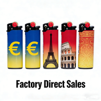 Briquet à gaz rechargeable portable, moderne, en plastique, coupe-vent, écologique, avec logo personnalisé, pour cigarettes, vente en gros